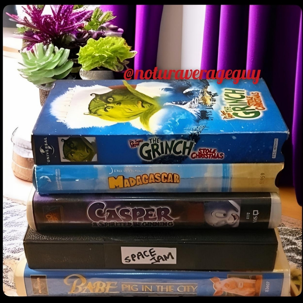 VINTAGE 5 PK LIVE ACTION/ANIMATION/TOON "KIDS" VHS MOVIES